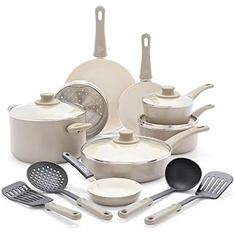 Soft Grip Ceramic Non-Stick 16-Piece Set