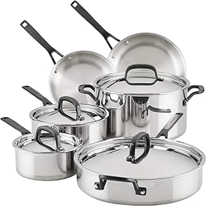 5-Ply Clad Stainless Steel 10-Piece Set