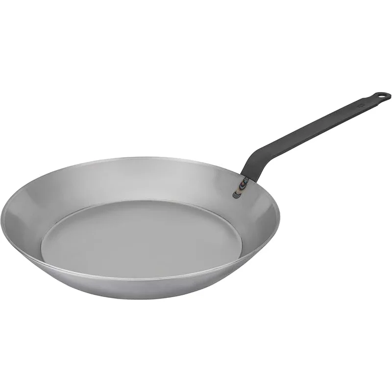 Black Steel Round Fry Pan 11 7/8"